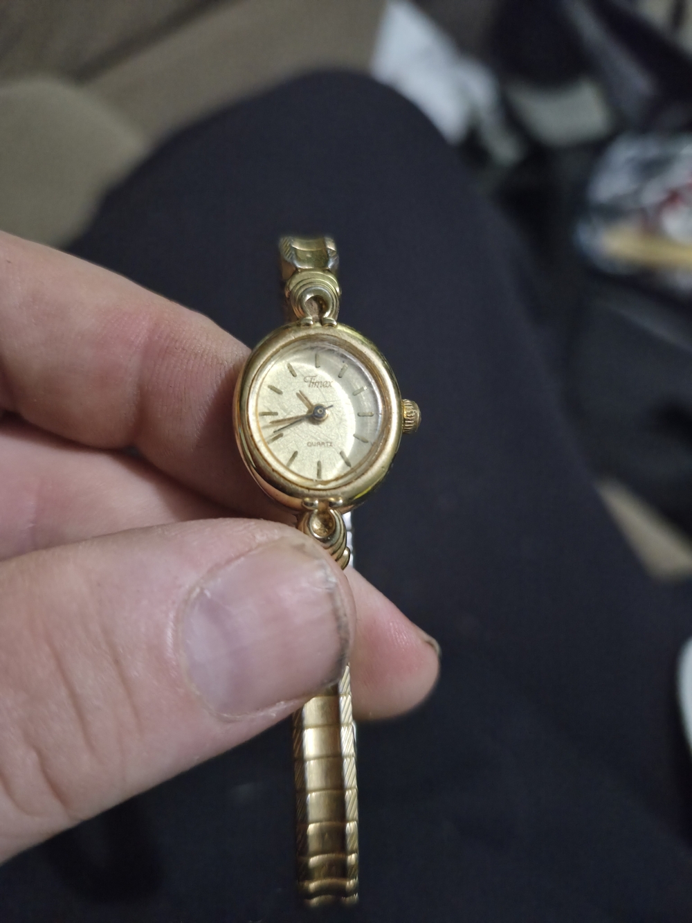 vintage dainty gold-tone Timex women's wristwatch